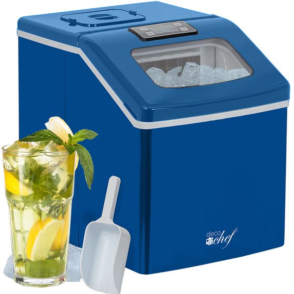 Deco Chef Countertop Portable Ice Maker Home or Office 40 lb/Day, Blue