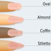Jovono Glitter False Nails Red Short Fake Nails Red Ballerina Glossy Stick on Nails Oval Full Cover Press on Nails 24pcs for Women and Girls