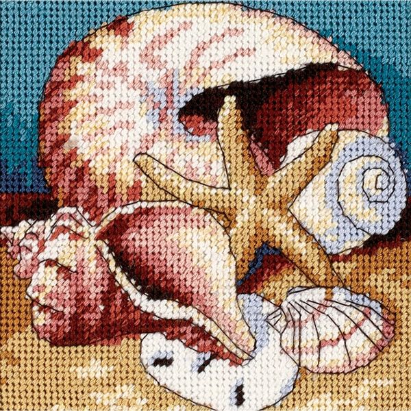 Dimensions Shell Collage, Cotton, Multicoloured, by The Yard