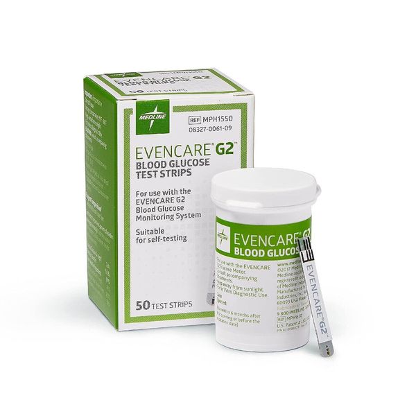 Medline EvenCare G2 Blood Glucose Test Strips, 5-25