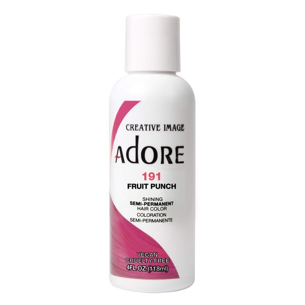 Adore Semi-Permanent Haircolor #191 Fruit Punch 4 Ounce (118ml) (6 Pack)