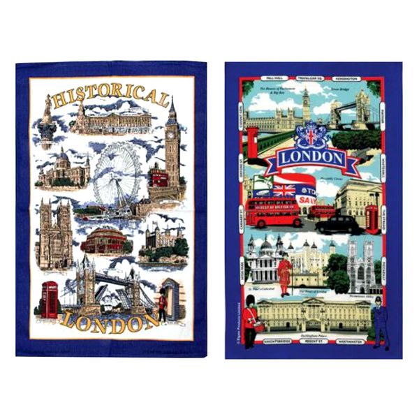 Elgate London Tea Towels Set of 2 London & Street Names Historical London