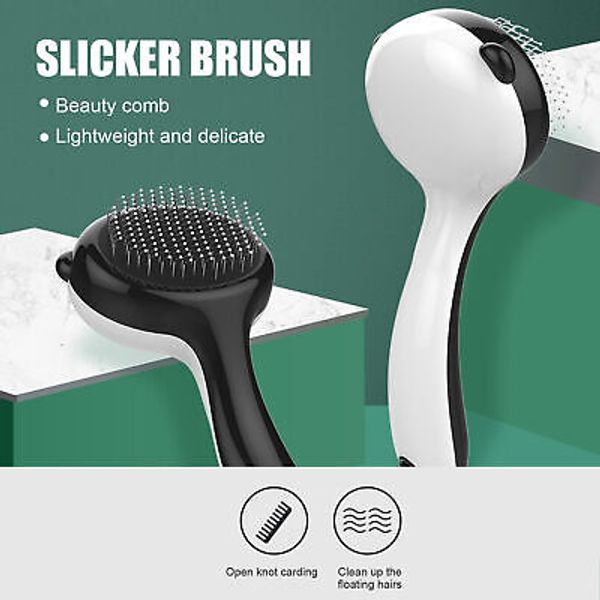 Pet Slicker Brush Open Knots Beauty Sticky Beads Massage Self Cleaning Slicker