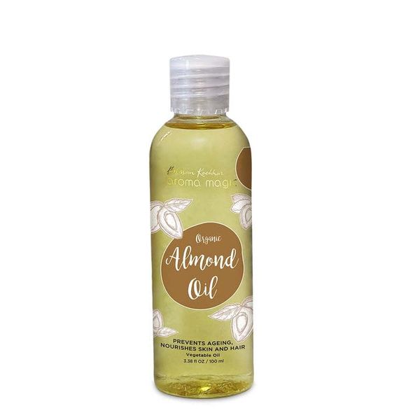 Aroma Magic Sweet Almond Oil | for Skin, Hair, Body & Face | Pure & Natural Carrier Oil | Moisturizing Massage Oil for Aromatherapy | 3.38 Fl Oz/100ml