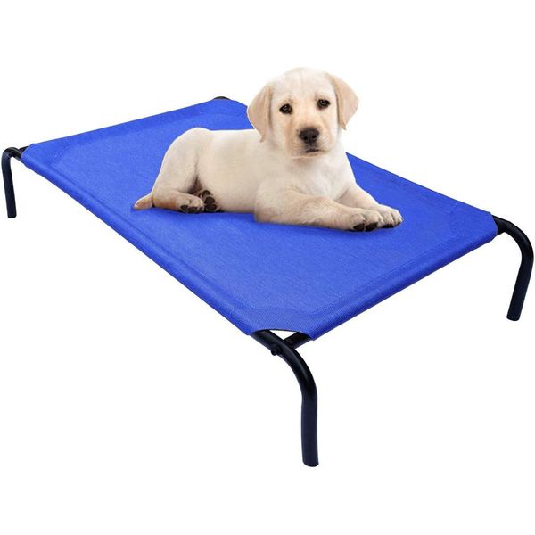 PHYEX Heavy Duty Steel-Framed Portable Elevated Pet Bed, Elevated Cooling Pet L