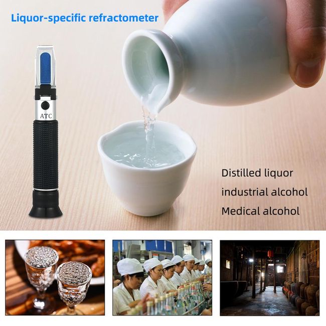 Portable alcohol meter for distilled spirts