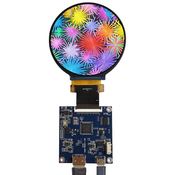 VSDISPLAY 2.8" 480x480 IPS 68676330 nit Circle LCD Screen and 40 Pins Controller Board