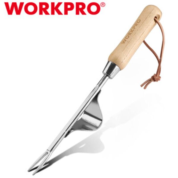 WORKPRO Weed Puller Tool V-Shaped Forks Leverage Base Weeds Removal Root Digging