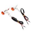 Qiilu 2Pcs Motorcycle Turn Lamp Indicator Light Modification Accessory(Silver Yellow Cover) E8e653