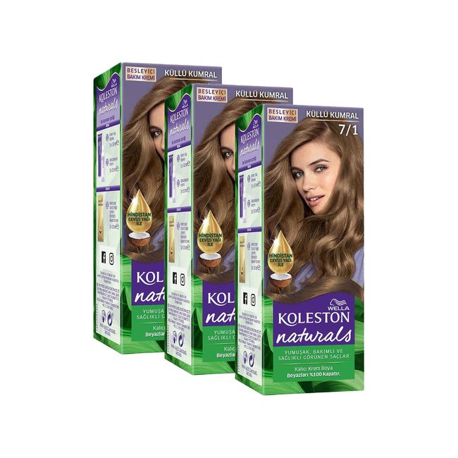 Wella Koleston Naturals Saç Boyası 7/1 Küllü Kumral x3'lü Set