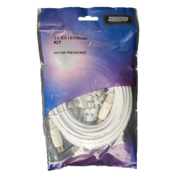 Dencon 10M TV Aerial White coaxial Cable Extension kit
