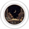 Moon Book Bookshelf Library Coffee Cup Star Stars Pattern PopSockets PopGrip for MagSafe