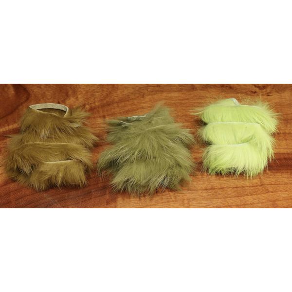 Hareline Natural and Dyed Rabbit Strips White