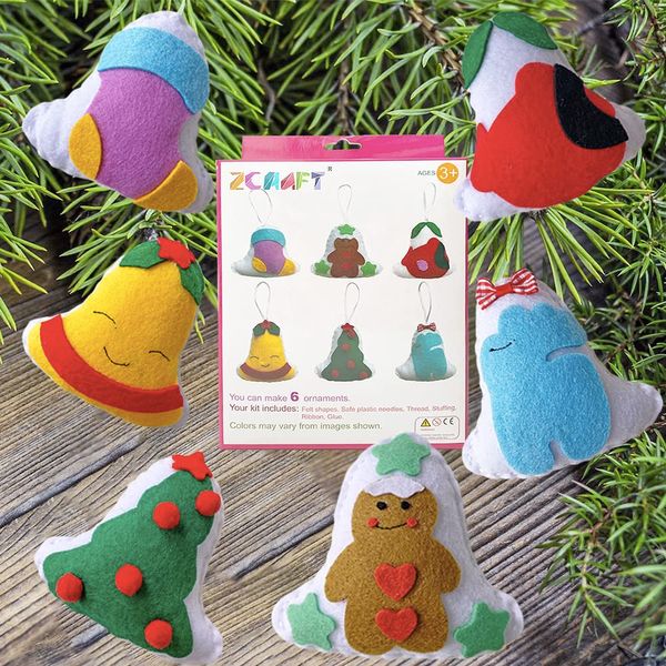 MOVEBO DIY Craft Sewing Kits for Christmas,Christmas Ornaments DIY Craft Kits for Kids (Christmas Ornaments DIY 2)