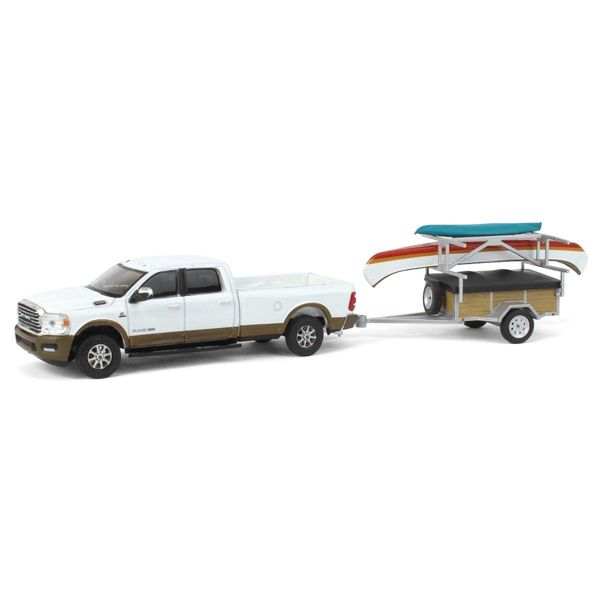 Truck 1/64 2022 Ram 2500 Longhorn Pickup with Canoe Trailer Hitch & Tow Series 26 32260-D