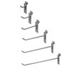 1" Chrome Slatwall Hooks, Slatwall Display Panel Hangers - 6 Pack