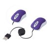 Hemobllo Mini USB Optical Mouse - Retractable Mouse Wired Mouse Mini Travel Mouse Computer Mouse Small Mouse Portable Mouse for Laptop Computer PC, Purple