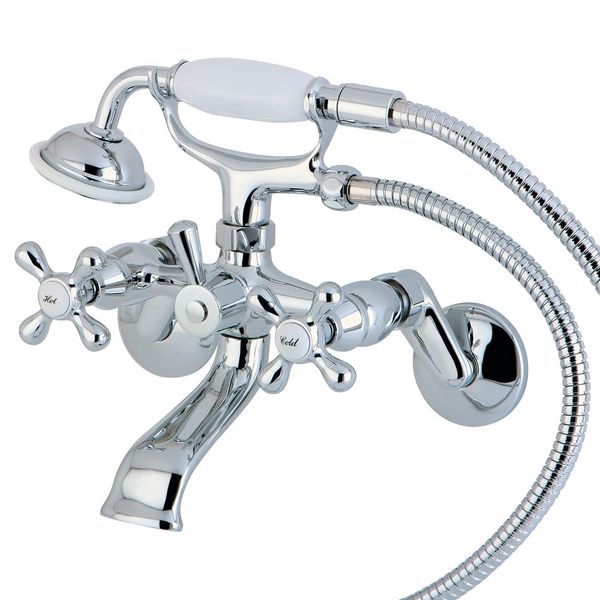 Kingston Brass KS266C Kingston Clawfoot Tub Faucet, 6-Inch Adjustable Center, Polished Chrome