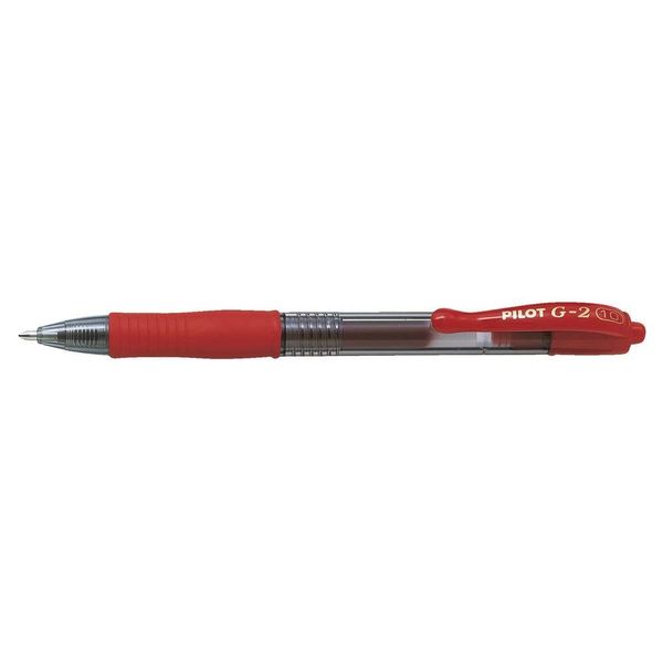 PILOT G-2 0.7mm FINE RETRACTIBLE PEN - RED (3 PACK)