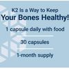 MEGA VITAMIN K2  HIGH POTENCY  STRONG BONE DENSITY 30 Caps   LIFE EXTENSION