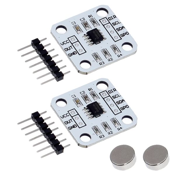 Hailege 2pcs AS5600 Magnetic Angle Measurement Sensor Magnetic Encoder Module 12Bit High precision with Magnet