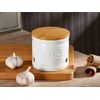 ONEMORE Garlic Keeper with Lid, Ceramic Garlic Saver 4 inch, White