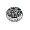 Sea Gems Pillbox Silver Plated Celtic Trinity Design Green Black and Boxed