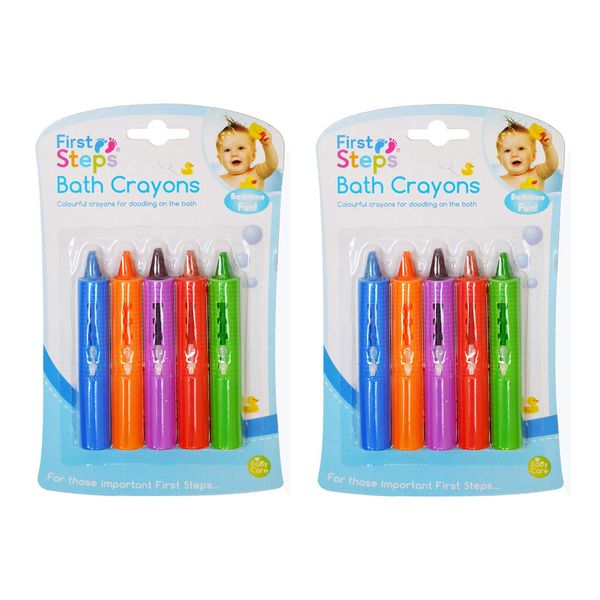 First Steps Baby Bath Crayons Pack of 12 for Fun in Bath - Non Toxic Bath Toys