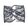 LOVEF 4Pcs Double Magic Slide Metal Comb Clip Hairpins Vintage Pearl Bead Stretchy Hair Combs for Women Ladies Hair Accessories Gift (Coffee)