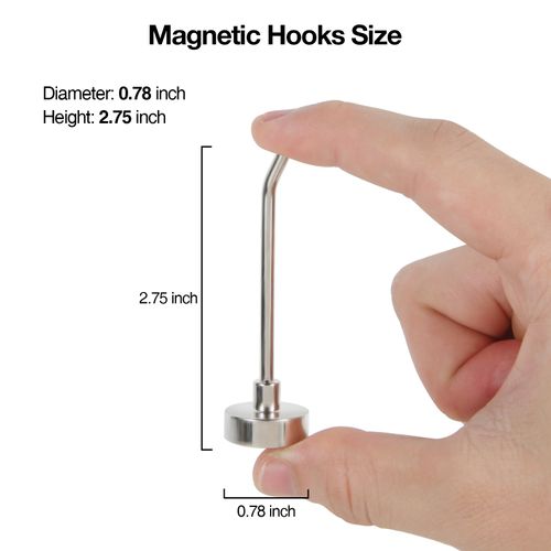 Dlilise Magnetic Hooks, 15 lb+ Heavy Duty Magnets Hook, 3 Inch Long Magnetic Cruise Hook for Hanging, Large Metal Magnetic Hooks for Cabins,Grill,Fridge,Refrigerator,Whiteboard,Kitchen,Coat,Wall,Door