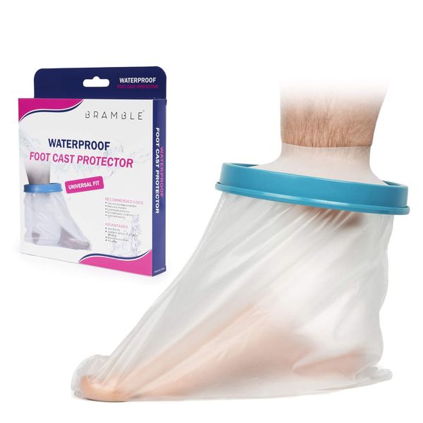 Bramble - Transparent Waterproof Silicone Foot Cast Protector for Bath & Shower