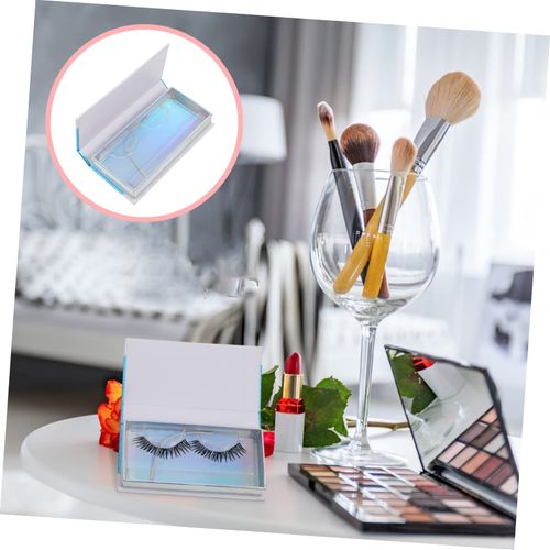 PACKOVE 2pcs Empty Eyelash Boxes Portable False Eyelash Packaging Case Elegant Foil Design for Organizing and Storing False Lashes for Personal and