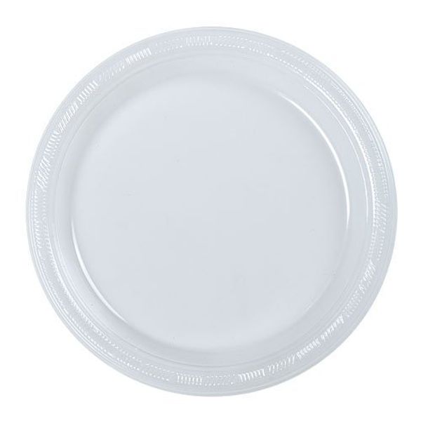 Hanna K. Signature Collection Round Dinner 9" | Clear | Pack of 50 Plastic Plate, 9 inch