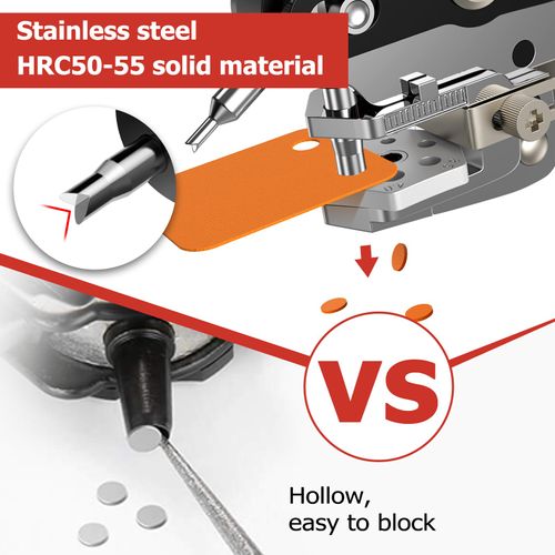 Belt Hole Puncher, Preciva 10 Sizes Leather Hole Punch, with 6PCS Extra Hole Punches, Ruler, Stainless Steels Punch Tool for Belt, Thin Iron, Paper Card, Plastic, Fabrics