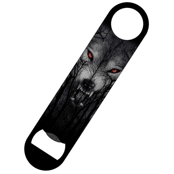 Spiral Forest Wolf Bar Blade Bottle Opener Black 18x4cm