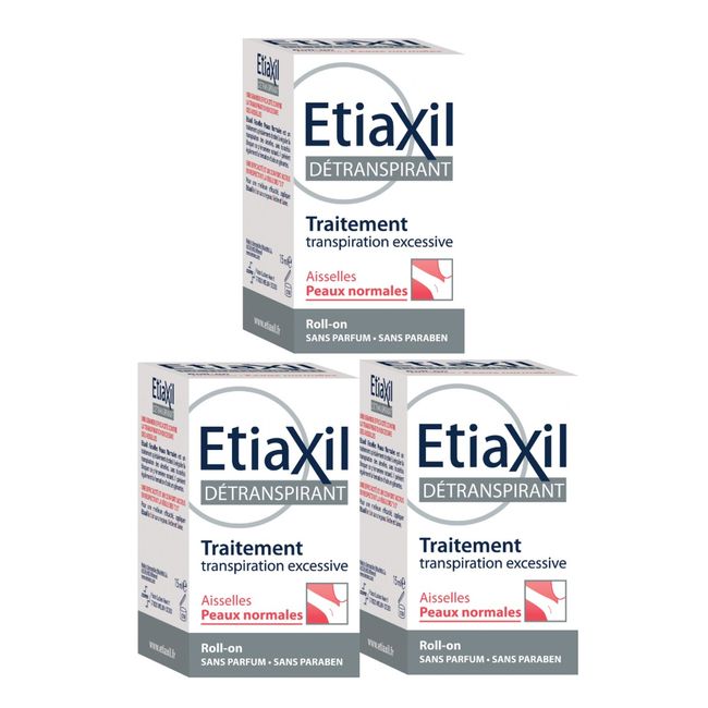 ETIAXIL Perspirex French version Detranspiran for normal skin 3 piece set Antiperspirant Armpit sweat Armpit sweat Overseas mail order  Directly from France