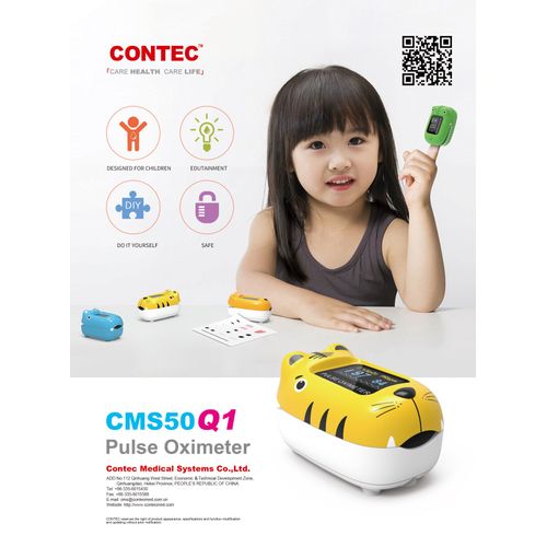 CONTEC-Kids CMS50Q1 Plus Oximeter with DIY Sticker CMS50QA CE SPO2 PR, [02] CMS50QA