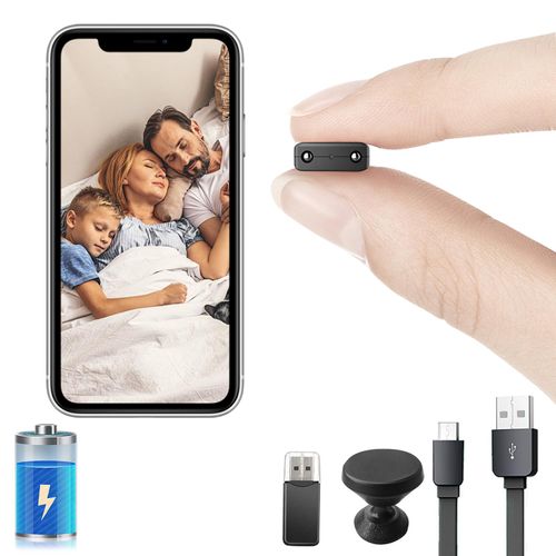 【Free 64G】Smallest Wireless WiFi Battery Camera,Concealed Coin Size,Spy Camera,HD1080P Portable Video Recording Live Feed,Pet Camera for Baby Monitor,Night Vision,Motion Detection,Cloud Storage APP