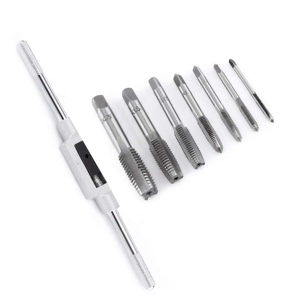 Hilitand Adjustable Tap Wrench Set, Machinist Tap Handle with Metric Thread Insert Screw Taps M3 M4 M5 M6 M8 M10 M12