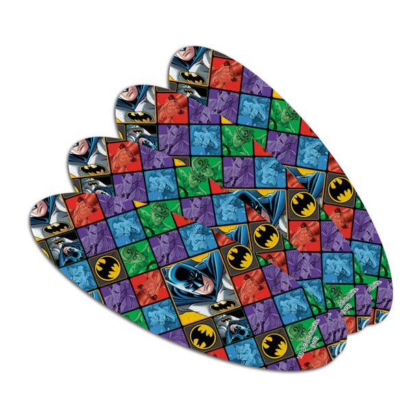 Batman and Villains Pattern Double-Sided Oval Nail File Emery Board Set 4 Pack