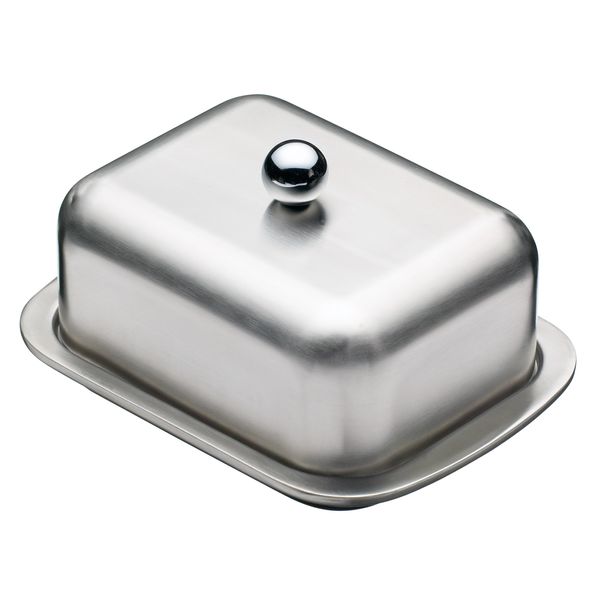 MasterClass Stainless Steel Double-Walled Insulated Butter Dish with Lid