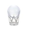 sourcing map Alloy Crystal Ball Display Holder Egg Stand Multiple Diamonds Silver Light Luxury Crown Shape 2PCS