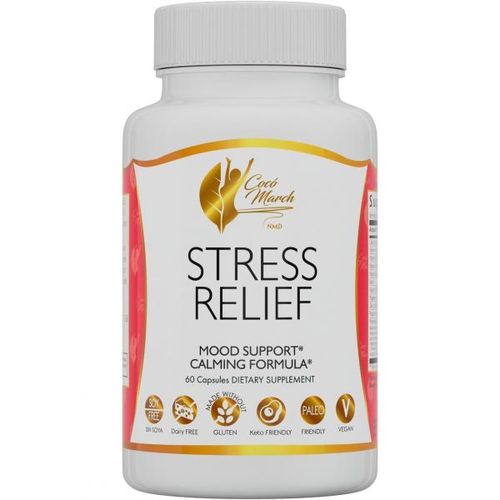 Cocó March NMD Coco's Stress Relief March 28 Plants and Vitamins - Soy-Free Gluten Keto Friendly Dairy Paleo Vegan 60 Capsules