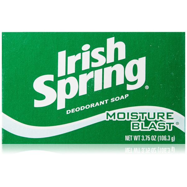 Irish Spring Deodorant Soap, Moisture Blast, Six 3.75 Oz. Bars