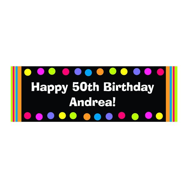 Bright Dots Birthday Custom Banner - Small