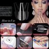 Nail Tips - 420PCS Soft Gel Full Cover Nail Tips Kit for Nails Extensions, ZAHRVIA Clear Acrylic Glue Tips No File False French Nail Tips for Manicure Salons Nail Art (Long Coffin)