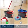 (4Pack) SUPERFA Mop Heads Compatible with Vileda 2-in-1 Turbo Mop Replacement Head, Microfibre, Red, White