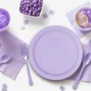 Unique Solid Round Dinner Paper Plates, 9", Lavender