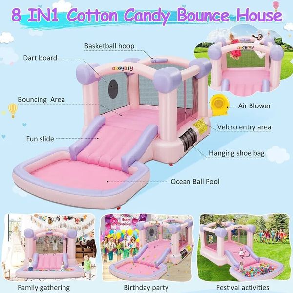 Inflatable Bounce House with Blower-Indoor Ball Pit Jumping Bouncy House Kids