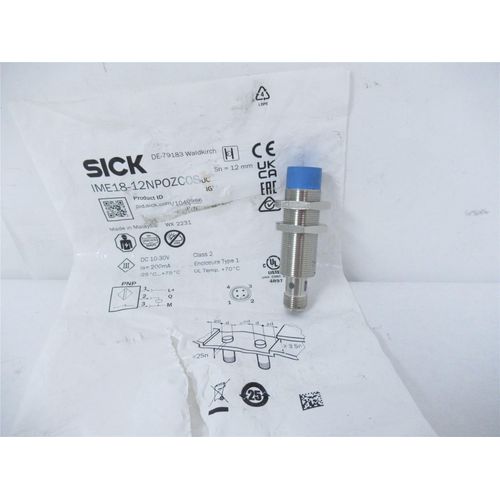IME18-12NPOZC0S Proximity Sensor,Inductive,9.72mm Range,M18 x 1,PNP,NC,M12, 4-Pin Male